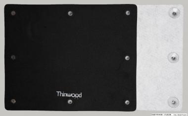 Thinwood Übungspad Bassdrum Pad mit Vlies/ Saugnäpfen/Klebepads für glatte und aufgeraute Felle 