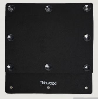 Thinwood Übungspad Bassdrum Pad mit Saugnäpfen/Klebepads für glatte und aufgeraute Felle 