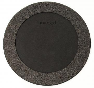Thinwood Übungspad 12'' mit Vlies u. V-Ring(black) 