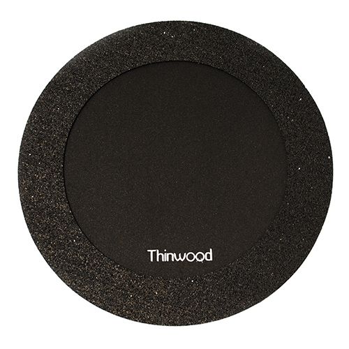 Thinwood Übungspad 14'' mit Vlies u. V-Ring(black) 